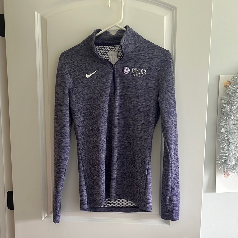 Taylor University Tennis Nike Heathered Purple Long Sleeve Top